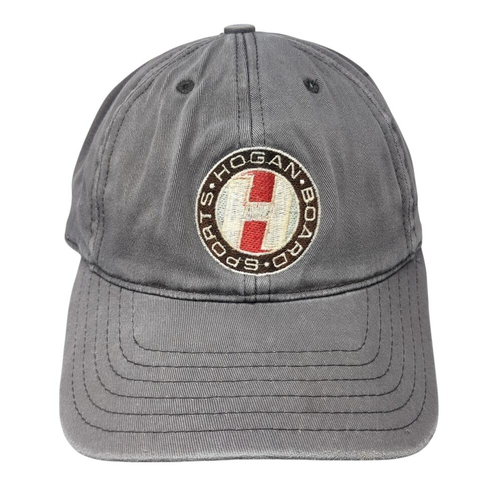 Hogan Board Sports Fitted Hat Gray One Size Embroidered Stretch 6 Panel